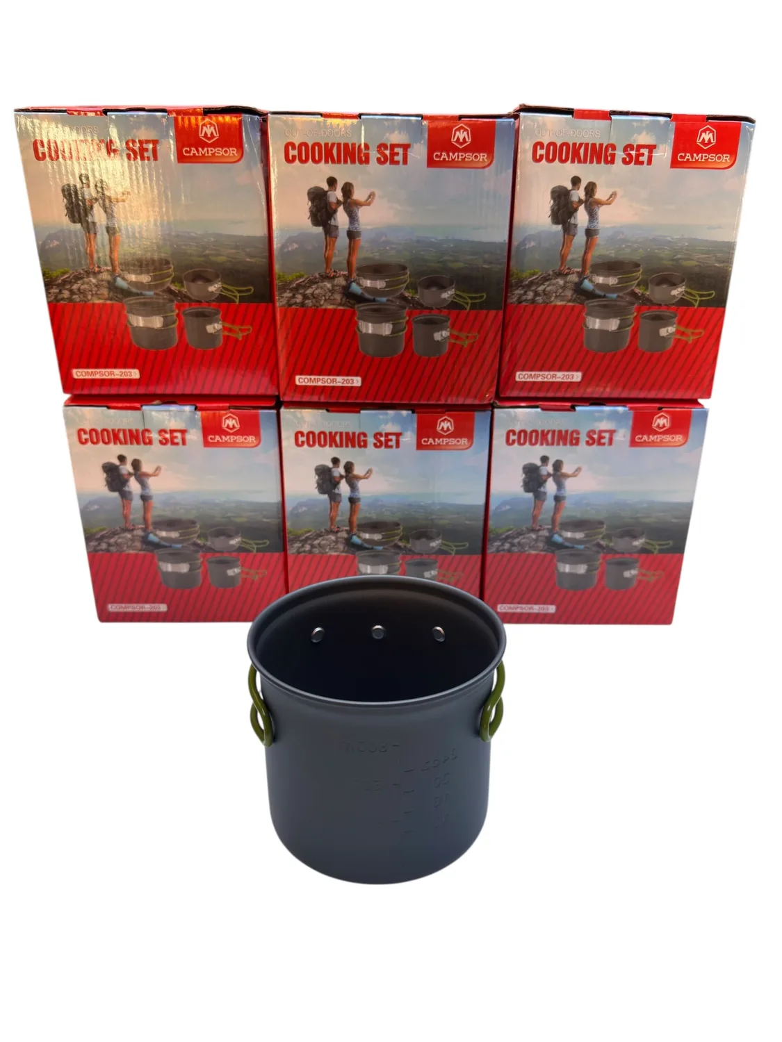 Set de Ollas Camping Multifuncional 4 en 1