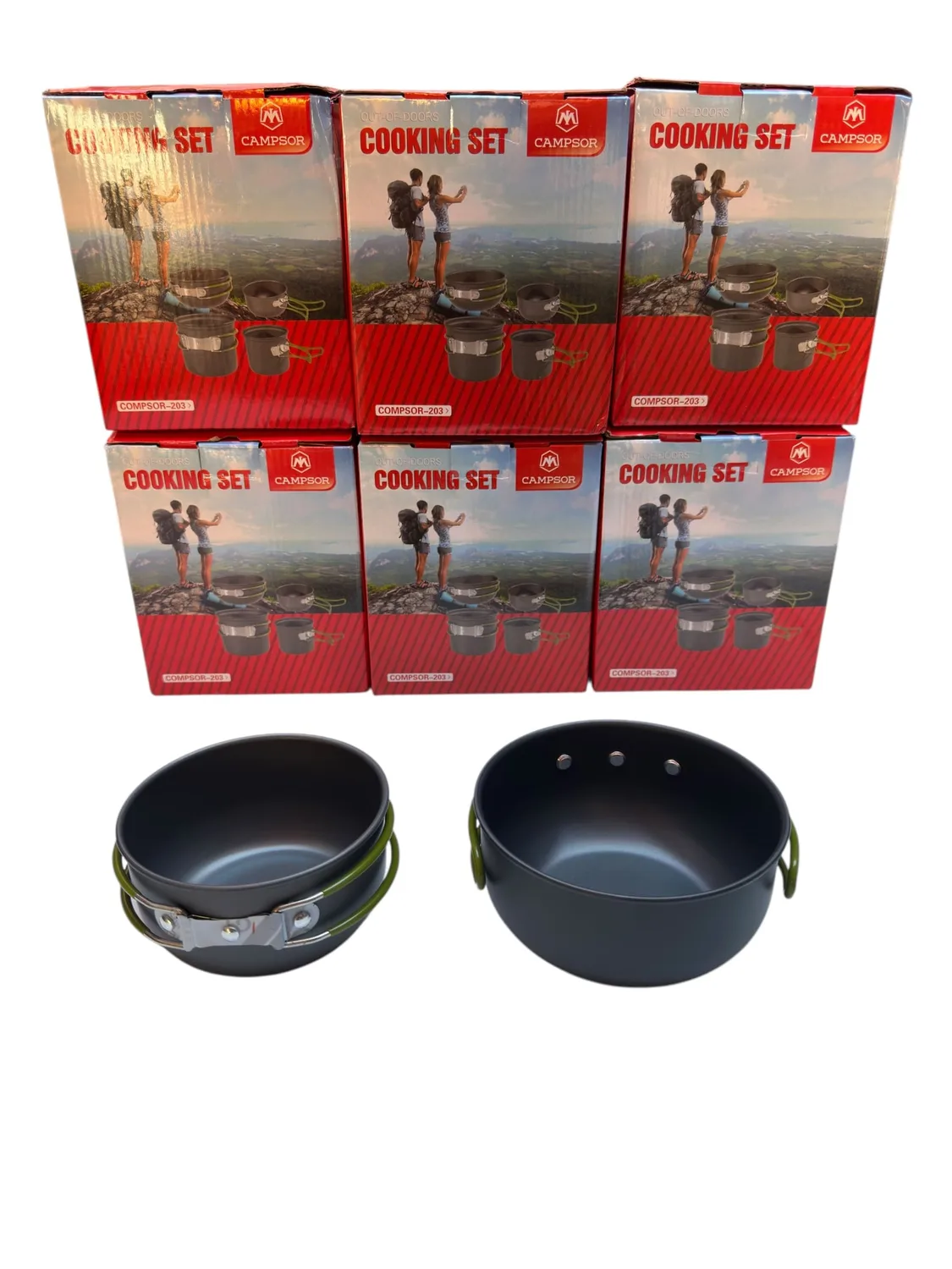 Set de Ollas Camping Multifuncional 4 en 1