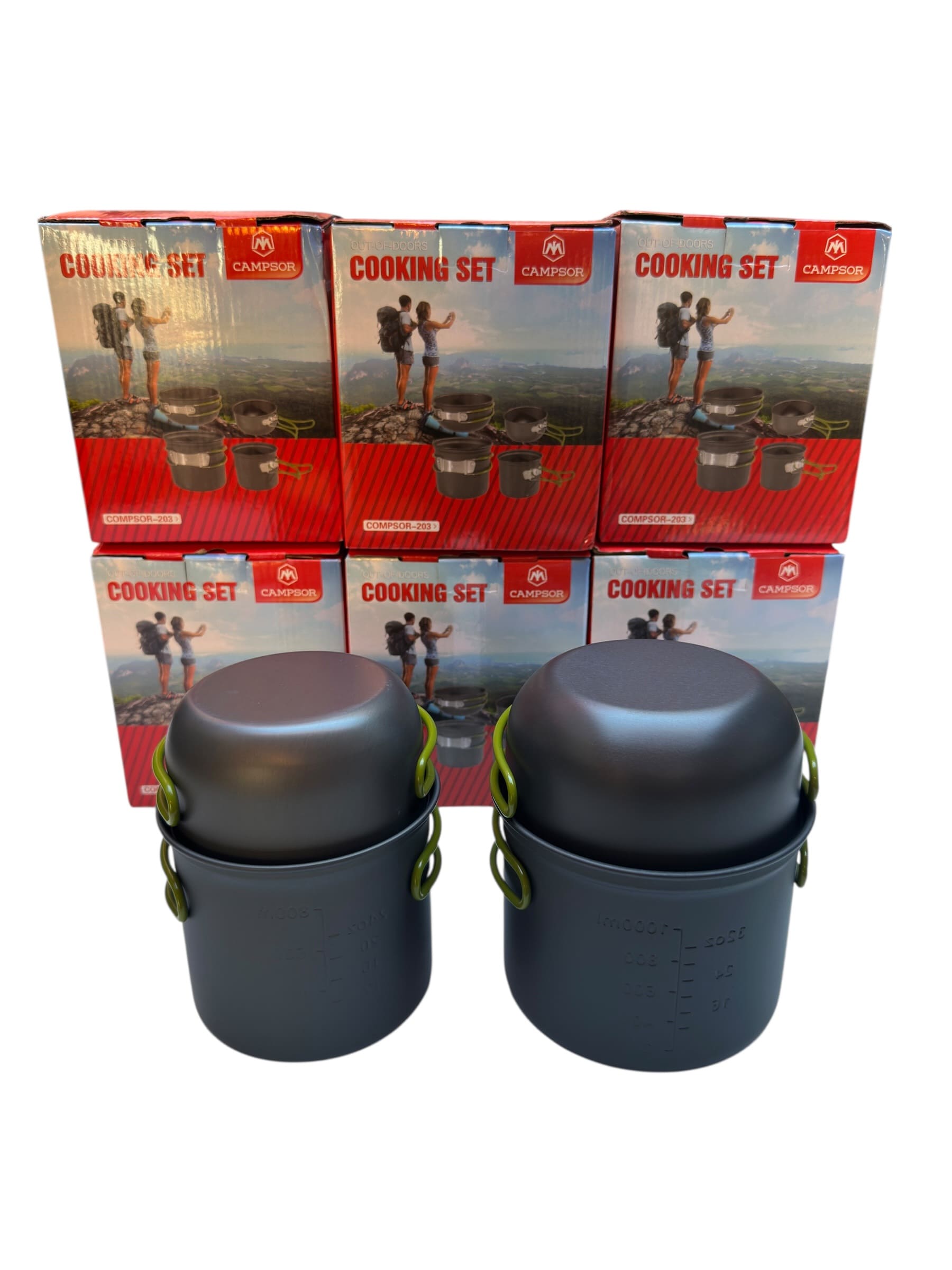 Set de Ollas Camping Multifuncional 4 en 1