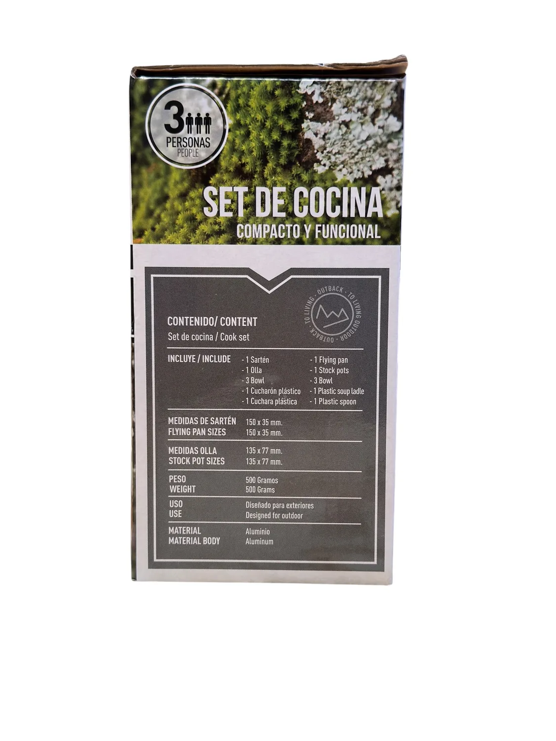 Set De Olla Y Sartén 2 Personas Para Camping Outback