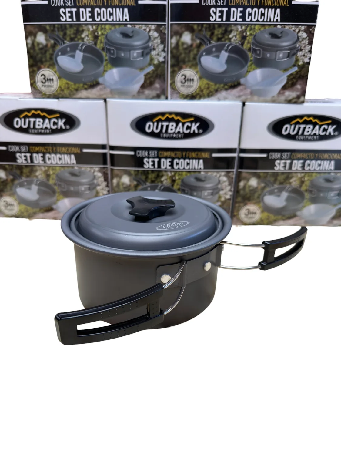 Set De Olla Y Sartén 2 Personas Para Camping Outback