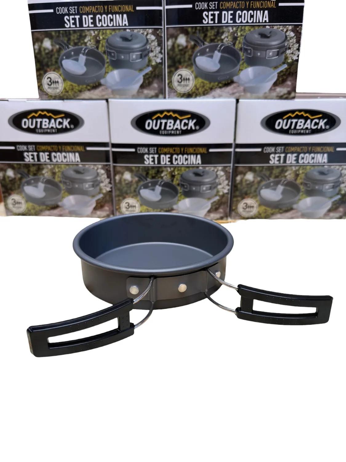 Set De Olla Y Sartén 2 Personas Para Camping Outback