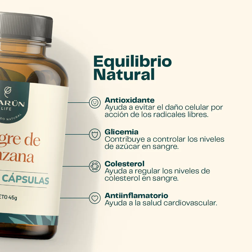 Vinagre de Manzana 90 Cápsulas 400mg Karun Life