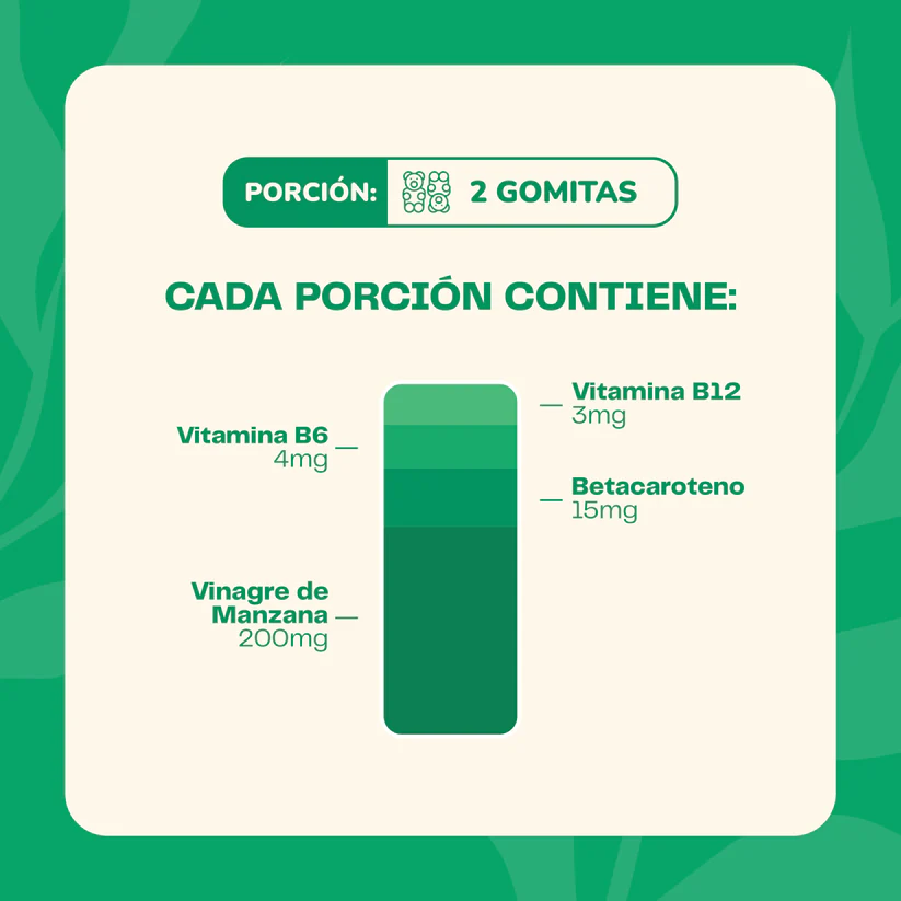 Detox Vinagre de Manzana + Vitaminas B6 y B12 Gomitas Karun Life