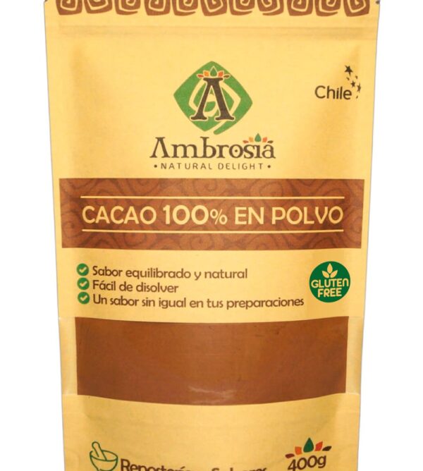 Cacao al 100% en polvo 400g Ambrosia