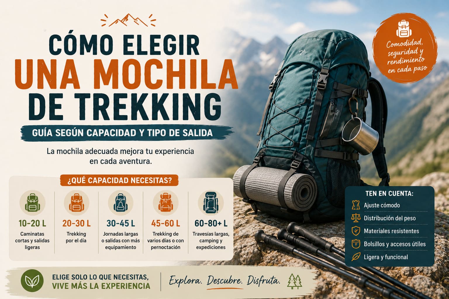 Cómo elegir mochila de trekking