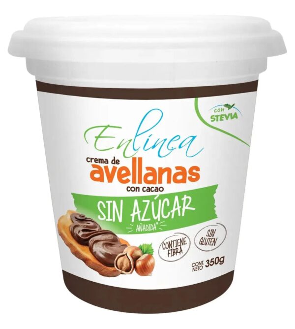 Crema de Avellanas Sin Azúcar Con Cacao 350g - En Línea