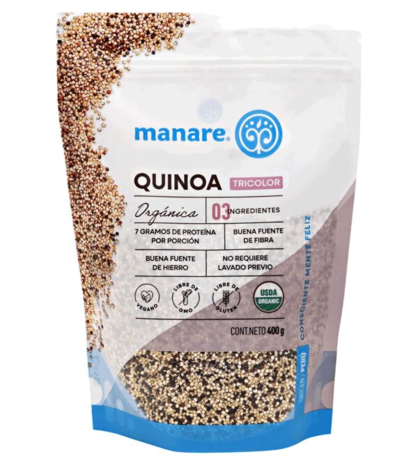 Quinoa Tricolor Orgánica 400g Manare