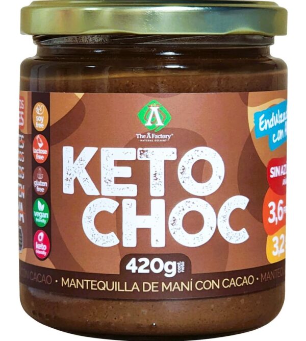Mantequilla de maní con cacao Keto Choc 420g Ambrosia