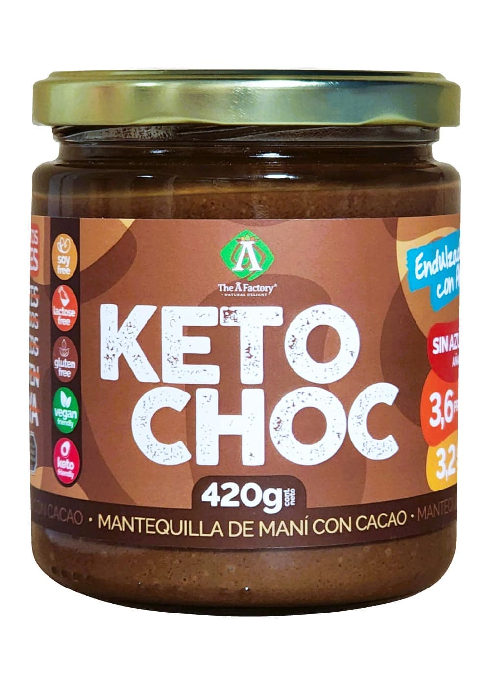 Mantequilla de maní con cacao Keto Choc 420g Ambrosia